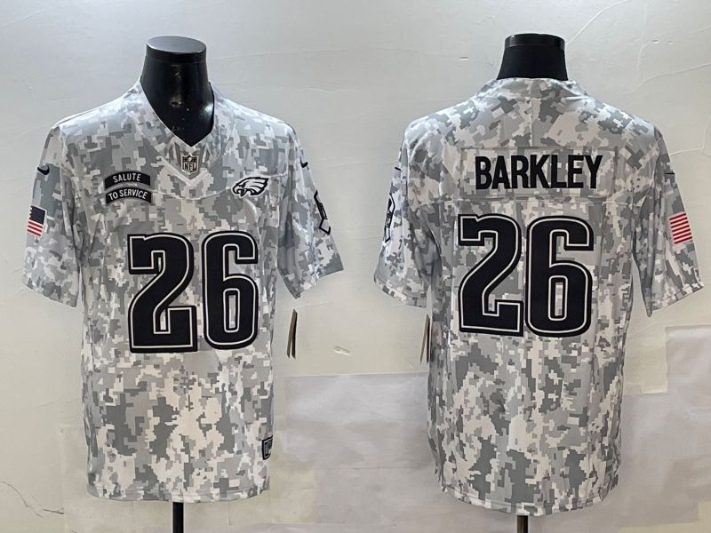Men Philadelphia Eagles #26 Barkley Camo 2025 Nike Salute to Service Limited NFL Jersey style 1->philadelphia eagles->NFL Jersey